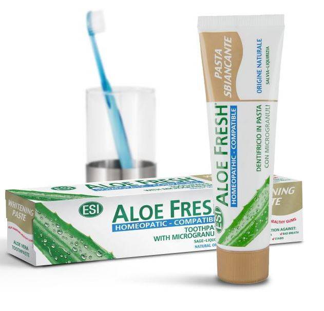 Natur Tanya ESI Aloe Fresh Fehér mosoly fogkrém - Homeopáta-kompatibilis. Fluor, parabén és SLS mentes. 1